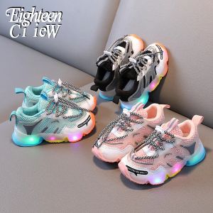 Açık Boyut 2130 Çocuklar İçin Parlayan Ayakkabılar Toddler Spor Keyla Parlayan Çocuklar Sıradan Ayakkabı Aydınlatma Spor Ayakkabıları Kız Kızlar Parlayan Bebek Ayakkabıları