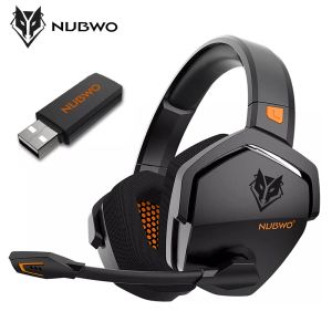 Cuffie/Auricolari NUBWO G06 Cuffie da gioco wireless per laptop PS5/4 Cuffie sopra l'orecchio con microfono Cuffie wireless/cablate 2.4G per giochi