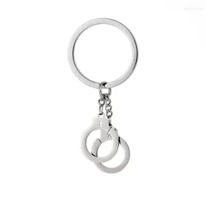 Nyckelringar personliga rostfritt stål Handbojor Key Chains för kvinnor och män Kreativa gåvor Keychain -tillbehör faller