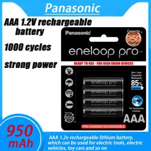 バッテリー100％新しいパナソニックエネループオリジナルバッテリーPro 1.2V AAA 900MAH NIMHカメラ懐中電灯おもちゃプリチャージ充電式バッテリー