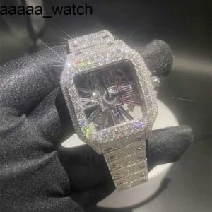 Diamanten-Uhr, luxuriöse Carters Iced-out-Moissanit-Armbanduhr für Herren mit Automatikwerk und hochwertigen Materialien