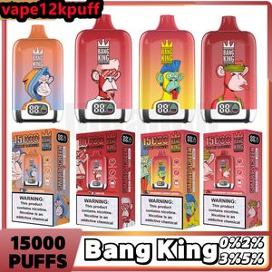 Оригинальная одноразовая электронная сигарета Bang king15k Puff, 650 мАч, перезаряжаемая смарт-экран, масляный/электрический индикатор, сетчатая катушка 15000 Puff, 25 мл