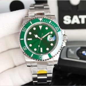 ST9 럭셔리 남성 시계 세라믹 베젤 블랙 사파이어 데이트 다이얼 40mm 자동 기계식 스테인레스 스틸 남성 손목 시계 디자이너 박스 시계와 함께 빛나는 디자이너 HJD