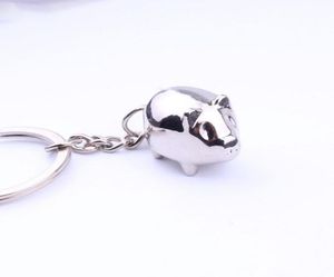 Metal Pig Cartoon Cute Bag Pendant Key Chain Tote Car Keyrings Men Women Girl Trinket Keychain Gift6288326