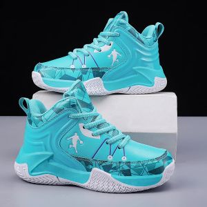 Buty dla dzieci trampki do koszykówki na świeżym powietrzu klasyczne noszenie odporna na skórzane pu Waterproof Boy Training Bugwear Athletic Buty