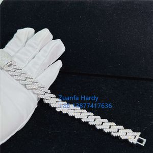 Armband halsband Mossanite Pass Diamond Tester 925 Sterling Silver Iced Out VVS Moissanite Miami Cuban Link Chain Ankel Armband