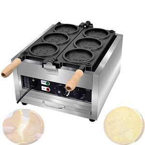 Gold Coin Waffle Electric Waffle Maker Makinesi Snack Equipment Coun Waffle Makin Makine Karikatür Para Çökcekleri Waffle Machine