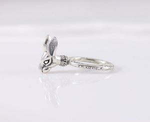 Factory whole S925 sterling silver ancient family Anger Forest series forest rabbit head nostalgic tide brand men and women9396922