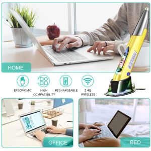 Möss trådlöst optisk penna mus 2.4 GHz USB Bluetoothcompatible Air Mouse för PC Tablet Laptop Computer Ergonomic Mice Silent