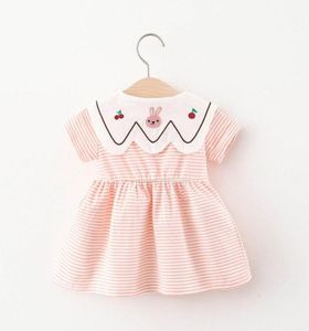 Girl039s Abiti Dress Girl Clothes 2022 Summer Born Baby Doll Collare a righe Tutu Cartoon Cute Little Girls Clothing 6M3 YGir8698961