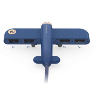 Communications Creative Airplane Hub 4 Ports, Multifunktionell USB Spliter, High-Speed ​​1M-kabel, för bärbar dator på skrivbordet