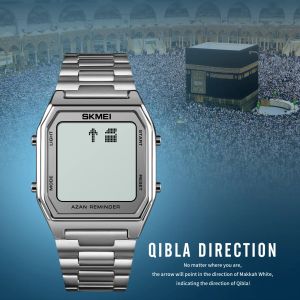 Watches Skmei LED Watches Men Watch Mens Wristwatches Direction Bookmark Digital City Data Male Qibla Muslim Watches Relogio Masculino