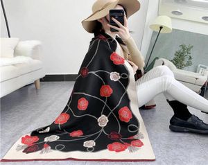 Autumn Winter Cashmere Scarf Women Designer DoubleSided Camellia Print Blanket Scarves Ladies Shawl and Wraps MY202613338864
