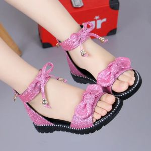 Sneakers Girls Schuhe flache Absatz Sandalen Kinder Mädchen Frühling Summer Little Kinder Schuhe Prinzessin Kleid Bow Fashion Schuhe Teenage Girls A857