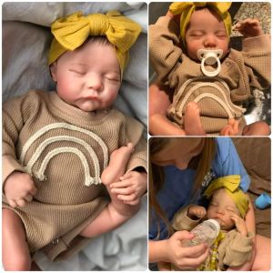 Dolls 17Inch Full Vinyl Body Waterproof Or Soft Cloth Body Reborn Doll Levi 3D Skin Painted Visible Veins Lifelike Newborn Toy Gift