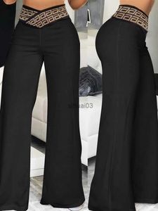 Kvinnors jeans retro mönstrade tryckta midjebandbyxor fashionabla vardagliga blossade höga midja bottnar långa byxor