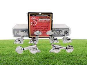 6 st Inline Chrome Grover Guitar String Tuning Pegs 45 Angle Tuners Machine Head 3R3L Bra förpackning6074200