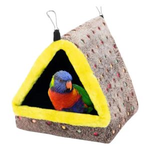 Bon tjock sammet papegoja hus varmt hängmatta hytt tält höst och vinter varm bomull papegoja bo leksakspåse bomulls säng för budgies