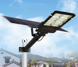 Edison2011 100W 200W 300W Dusk to Dawn Solar Street Lamp Outdoor Waterproof Security Garden Road Light with Pole Remote9005674