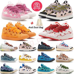 Lyxdesigner 2024 SHOSS Womens Platform Leather Curb Casual Sneakers präglade Mother Child Nappa Calfskin Dubbelvävda snören Mesh Trainers Desigher Sneakerss