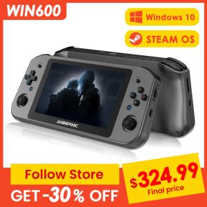 Игроки Anbernic Win600 Handheld Game Console 5.94 -дюймовый портативный PC Pack Pocket Mini Mini Naptop Win10/Steam OS System AMD 3050E/3020E Steam Deck