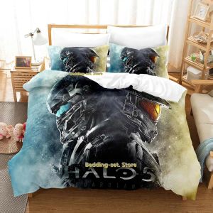 Uppsättningar 2023 Game Halo 5 Guardians sängkläder Set singel Twin Full Queen King Size Bed Set Vuxen Kid Bedroom duvetcover Set Bed Sheet Set