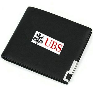 Carteira UBS União Banco da Suíça Crachá bolsa Empresa Emblema Foto bolsa de dinheiro Casual carteira de couro Impressão notecase