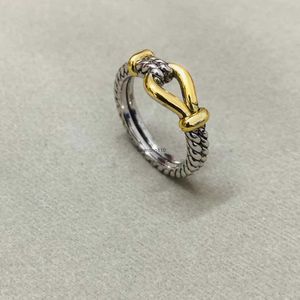 Fashion designer 18k gold Cross Rings Dy Twisted Two-color Cross Women Fashion Platinum Plated Black Thai Sier Hot Selling Jewelry Ring