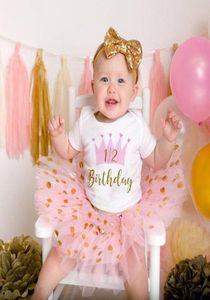 Girl039s Dresses It039s My 12 Birthday Baby Girls Outfit Cake Smash Party Shirt Tutu Bodysuits Dress Set Clothes6771853
