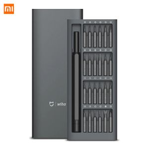 Controle xiaomi mijia wiha chave de fenda 24 em 1 kit precisão 60hrc bits magnéticos xiomi casa kit ferramentas reparo para casa inteligente