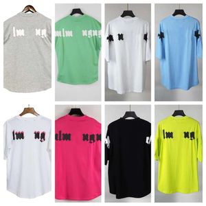 T-shirt firmate da uomo pa Estate allentate casual Palmangel Tees Uomo Donna Coppia unisex Magliette in cotone Girocollo Manica corta Traspirante Stampa di lettere top zzc