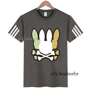 Designer Men's T-shirts Bunny Polos Combed Cotton Summer Male Short Sleeve Business Design Mönster Womens Psychos Bunnys Top Shirt Casual 446