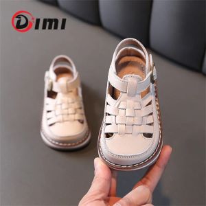 في الهواء الطلق Dimi 2022 Summer Children Shoes Girls Boys Sandals Highle Leather Recied Soft Sole Antislip Hood Sandals