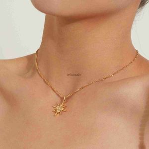 Necklaces luxury designer 2 color designer jewlery women new sun shape necklace ladies star clavicle jewelry exaggerated trend eye necklaces 01 240228