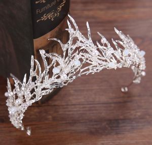 Brud Silver Crowntiara Wedding Crown Silver Hårtillbehör Crystal Pearl Crown Hair Accessories Pageant Crown Small Crown7124774