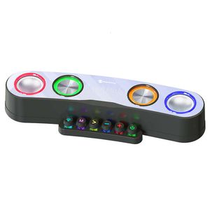 Communications Bluetooth 5.0 Wireless Speaker Colorful Lighting Computer Call Gaming Link Microphone Aux Input TF Card FM Radio