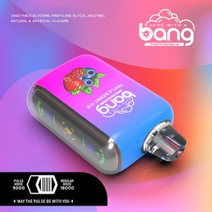 Bang Box 18000 Vape monouso 9000 sbuffi in modalità Pluse e Bang 18000 sbuffi in modalità normale 28 ml 650 mAh Ricaricabile Potenza display intelligente 18k sbuffi 9k