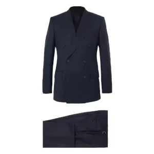 Dräkter manliga marinblå kläder män kostymer jacka smal passform 2 bit set/dubbel breasted blazer byxor bröllop formell brudgum slitage/klassisk passform