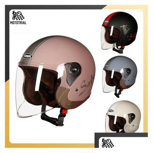 Motorcycle Helmets Scooter Helmet Male And Female Half Vehicle Riding Adt Safety Casco De Warm Winter Drop Delivery Automobiles Motorc Otsvi