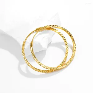 Dangle Earrings Large 24K Gold Plating Trend Ear Studs For Women Girl Gilding Big Circular Nobility Charm Artwork Jewelry 2024