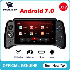 Giocatori POWKIDDY X17 Android 7.0 Console di gioco portatile 7 pollici IPS Touch Screen portatile WiFi Gamepad Quad Core 2G 32G Giocatori di giochi retrò