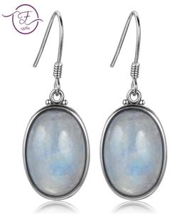 925 Sterling Silver Earrings 10X14MM Large Oval Natural Moonstone Elegant Simple Pendant Whole Engagement Part 2106249330684