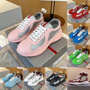 Fashion OG Luxury Low Top Americas Cup Designer Shoes Soft Rubber Pardas Mens Casual Trainers Patent Leather Pink Black White Green America Sports Brand Sneakers