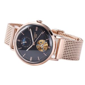 Nowi mężczyźni oglądają automatyczne zegarki czarny szkielet wybieraj leatcher band 44mm de un reloJ para hombre relojes283p