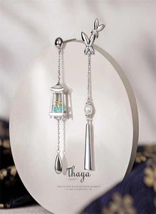 Thaya Women Earring Silver Needles Tassels Green Lantern Eardrop Exquisite s Dangle For Luxury Fine Jewelry 2201085844546