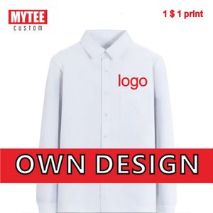 MyTee Mens Business Långärmad skjorta Anpassning Casual Fashion Fitch Office Social Shirt Company Custom 240219