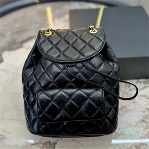 Mochila saco mulher diamante treliça clássico bolsas titular do cartão acolchoado couro mochila bolsas corrente carteira mochila