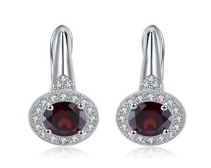 GEM039S BALLET 210Ct Round Natural Red Garnet Gemstone Earrings 925 Sterling Silver Stud for Women Wedding Fine Jewelry 2106189423009