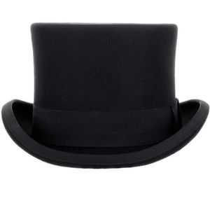 135 cm High 100 Wool Top Hat Satin fodrad President Party Men039s Felt Derby Black Hat Women Men Fedoras60241966773521
