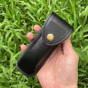 S2263 Pocket Knife Sheath, 4.8" Folding Pocket EDC Knife Case, Portable Pouch Knife Leather Holster with Snap Closure and Belt Loop, Accessory for Outdoor sports